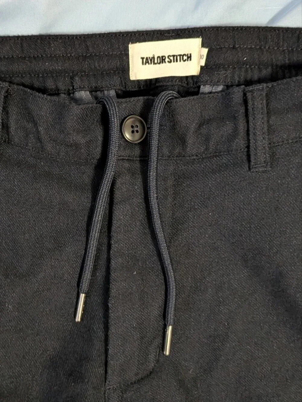 Taylor Stitch The Carmel Pant Men’s 30 Navy Wool Blend Drawstring 2108CPNW